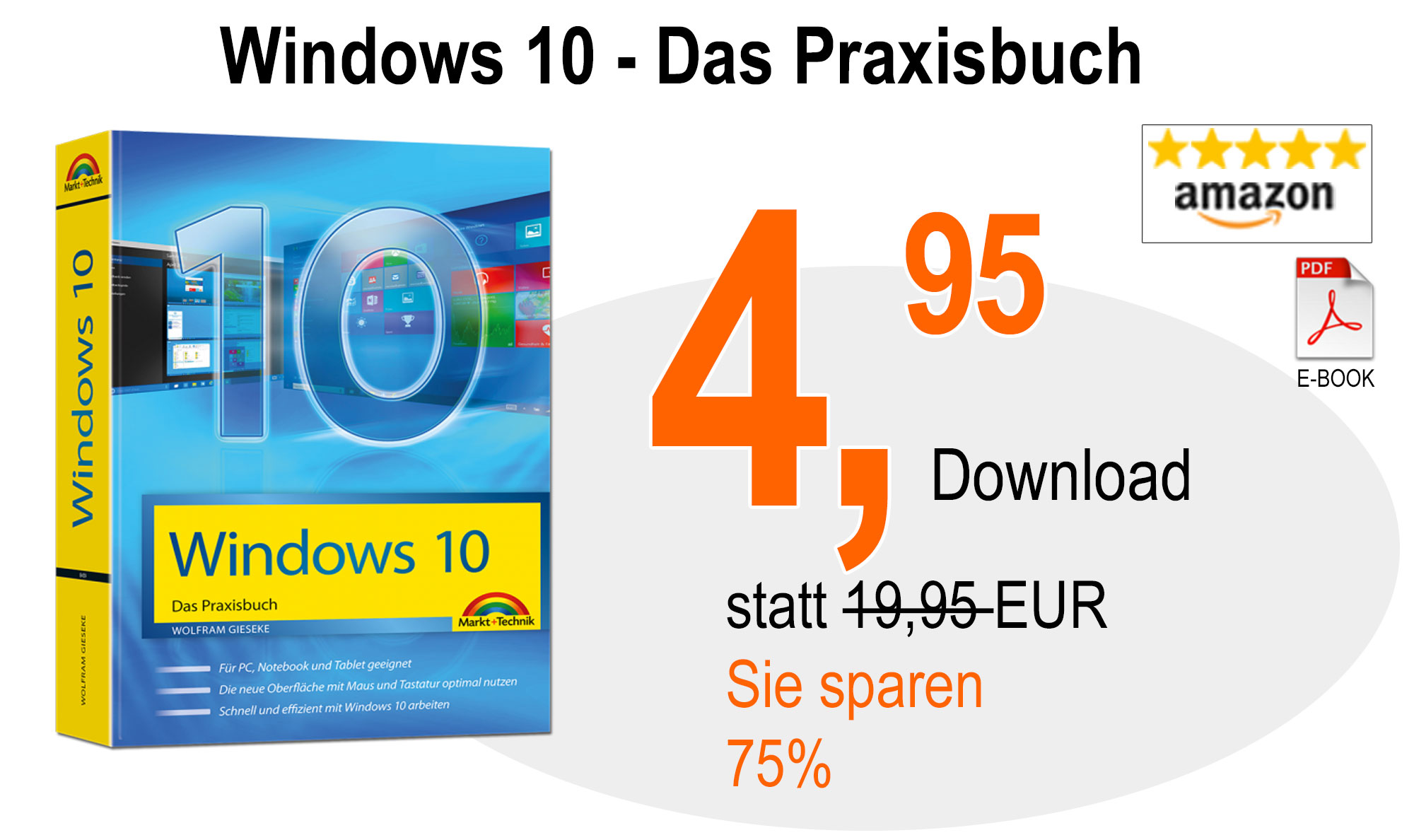 Windows 10 Praxisbuch (PDF) herunterladen und 75% sparen